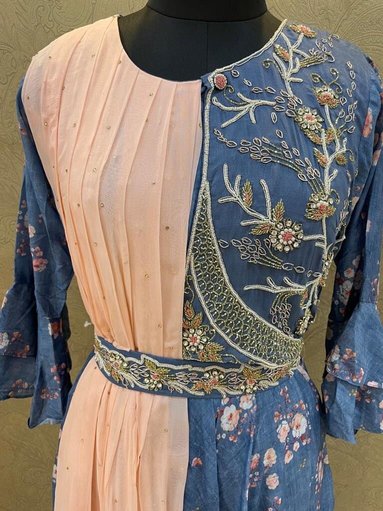 Buy Navy Blue Color Velvet Fabric Indo Western Sherwani Online - MSNA2122 |  Appelle Fashion