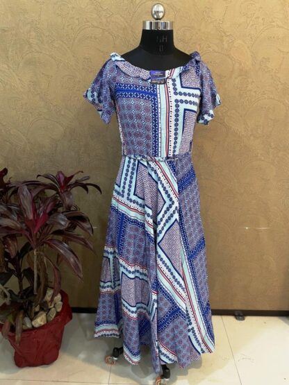 Long Dress Blue Georgette