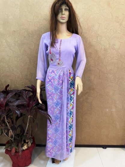 Move Georgette Plazo Set with Handwork on Shirt