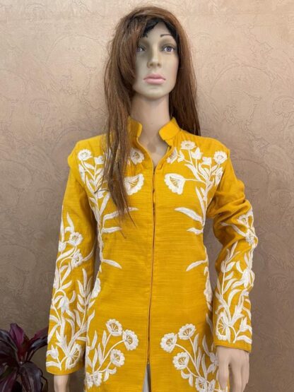 Linen Yellow Plazo Set - Image 2