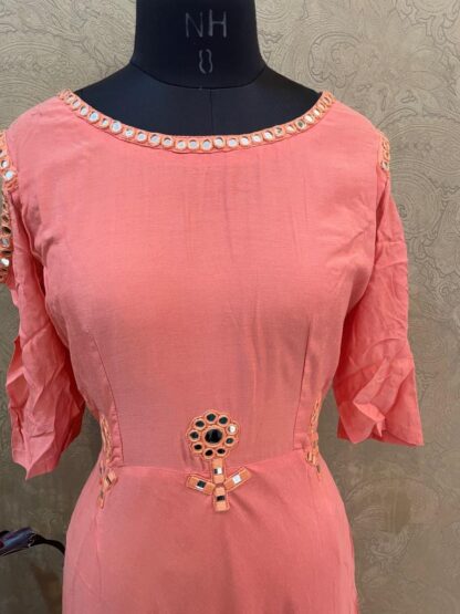 Peach Cole Sleeves Dress - Image 2