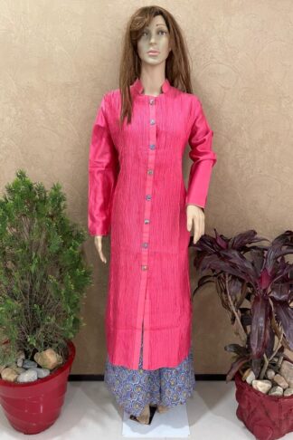 Party Wear Dark pink only Reyon kurti with plazo set at Rs 600/piece in  Thane