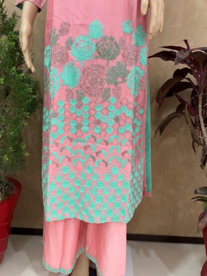 Pink Plazo Set with Handwork - Image 2