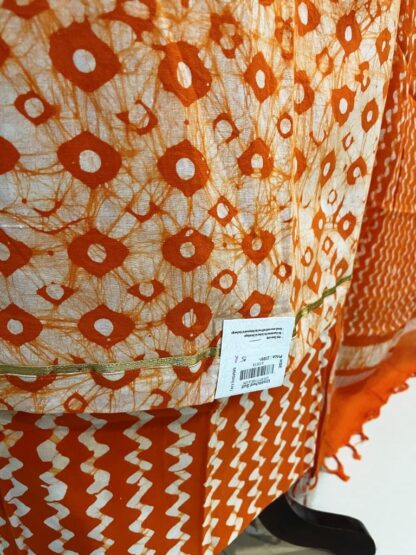 Orange Bandhni Cotton Suit - Image 3